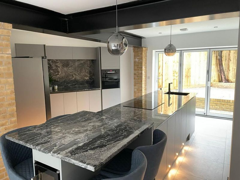 Granite kitchen installation showcasing premium stone surfaces